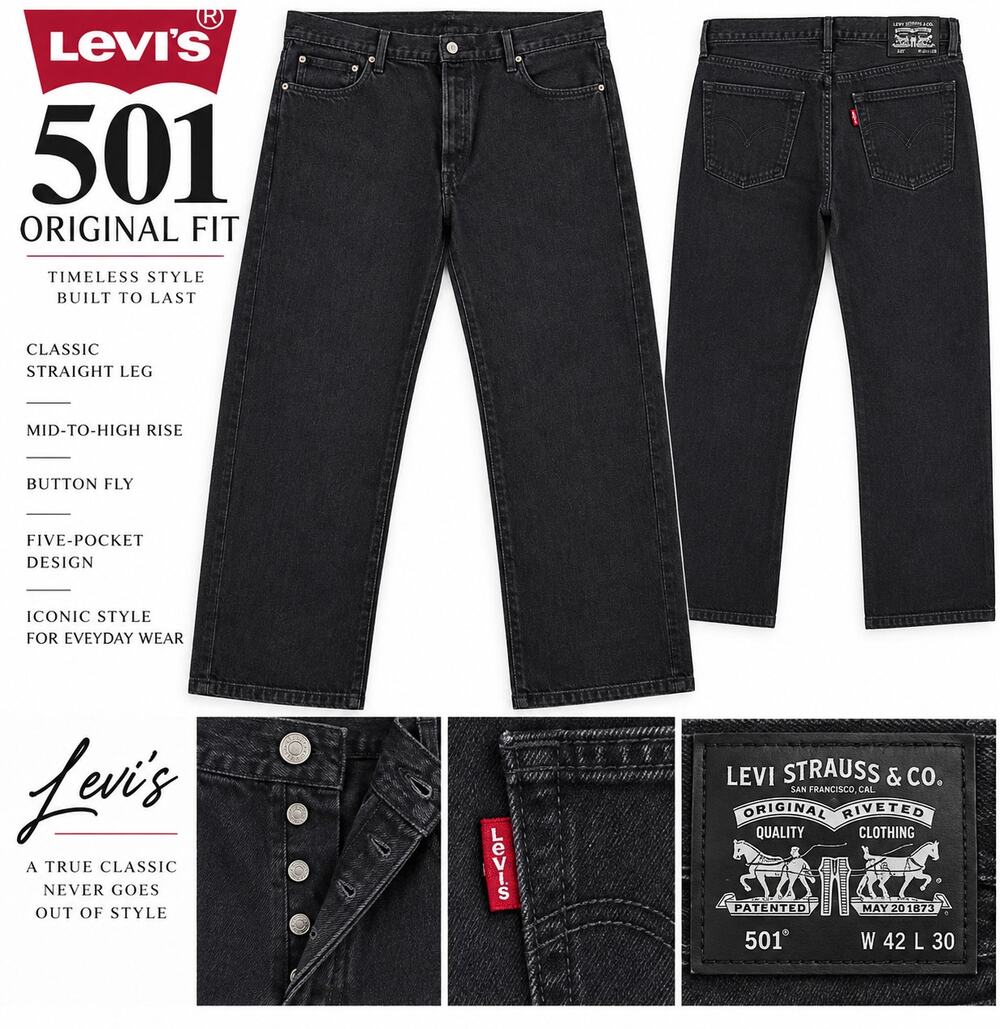 Levi’s 501 Original Fit Men"s Straight Leg Denim Jeans Classic Vintage EUC